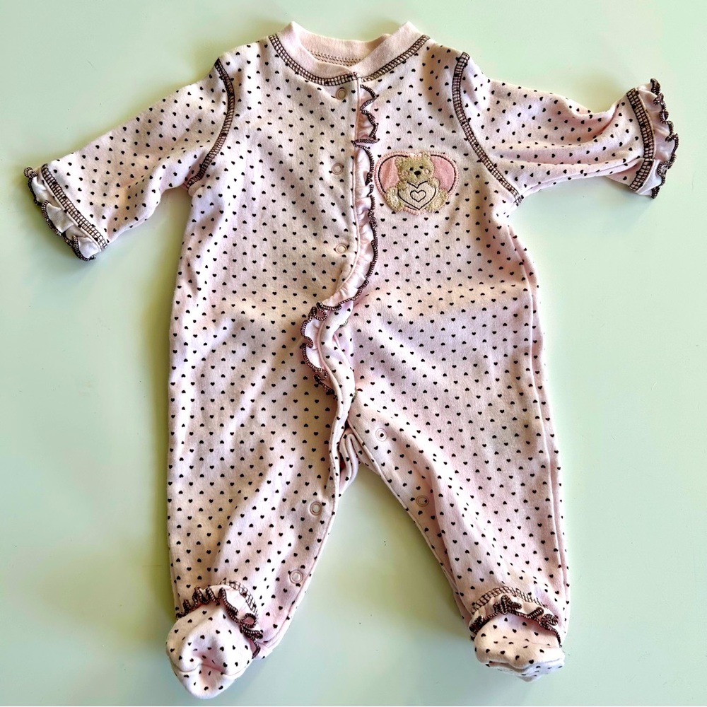 Little Me Girls Footie Sleeper - Size Newborn